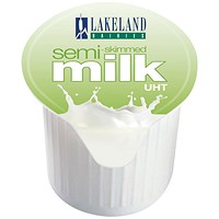Lakeland UHT Semi-Skimmed Milk Pots, 12ml, Pack of 120