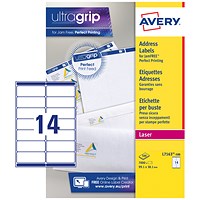 Avery Laser Labels, 14 Per Sheet, 99.1x38.1mm, White,7000 Labels