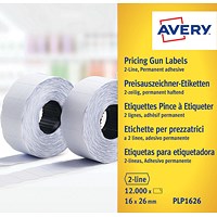 Avery Dennison 2-Line Permanent Label 16x26mm White (Pack of 12000) WP1626