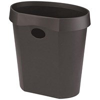 Avery DR500 Waste Bin, Rim Flat Back, 18 Litres, W350xD250xH340mm, Black