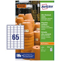 Avery Ultra Resistant Labels 38x21mm (Pack of 1300) B7651-20