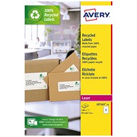 Avery Recycled Laser Labels, 8 Per Sheet, 99.1 x 67.7mm, White, 120 Labels