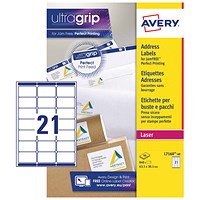 Avery Laser Labels, 21 Per Sheet, 63.5x38.1mm, White, 840 Labels