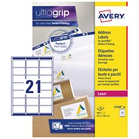Avery L7160-40 Laser Labels, 21 Per Sheet, 63.5x38.1mm, White, 840 Labels Avery L7160-40 Laser Labels, 21 Per Sheet, 63.5x38.1mm, White, 840 Labels
