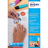 Avery E3613 Create Your Own Reward Stickers, 8 Per Sheet, 40x40mm, 192 Labels