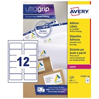 Avery L7164-100 Laser Labels, 12 Per Sheet, 63.5x72mm, White, 1200 Labels Avery L7164-100 Laser Labels, 12 Per Sheet, 63.5x72mm, White, 1200 Labels