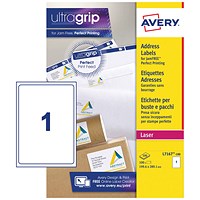 Avery L7167-100 Laser Labels, 1 Per Sheet, 199.6x289.1mm, White, 100 Labels Avery L7167-100 Laser Labels, 1 Per Sheet, 199.6x289.1mm, White, 100 Labels