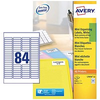 Avery L7656-25 Laser Media Labels for 35mm Film Slides, 84 per Sheet, 46.0x11.1mm, 2100 Labels