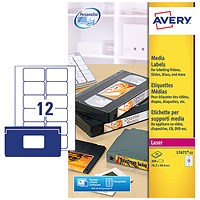 Avery Video Face Label 76x46mm 12 Per Sheet White(Pack of 300)L7671-25
