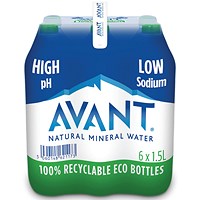 Avant Natural Mineral Water, Plastic Bottles, 1.5L, Pack of 6