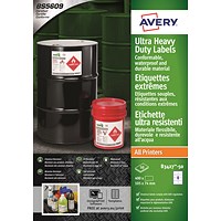 Avery B3427-50 Ultra Resistant Labels, 74 x 105 mm, Permanent, 8 Labels Per Sheet, 400 Labels Per Pack