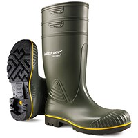 Dunlop Acifort Heavy Duty Safety Wellington Boots, Green, 07