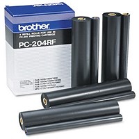 Brother PC-204RF Thermal Transfer Ribbon Refill Black (Pack of 4) PC204RF