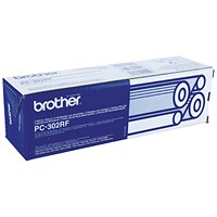 Brother Black Thermal Transfer Film Ribbon (Pack of 2) PC302RF