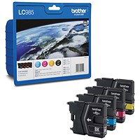 Brother LC985VALBP Inkjet Cartridge Value Pack - Black, Cyan, Magenta and Yellow (4 Cartridges)