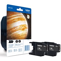 Brother LC1240BKBP2 Black Inkjet Cartridge (Twin Pack)