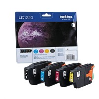 Brother LC1220VALBP Inkjet Cartridge Value Pack - Black, Cyan, Magenta and Yellow (4 Cartridges)