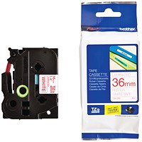 Brother P-Touch TZe-262 Label Tape, Red on White, 36mmx8m Brother P-Touch TZe-262 Label Tape, Red on White, 36mmx8m