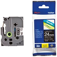 Brother P-Touch TZe-355 Label Tape, White on Black, 24mmx8m Brother P-Touch TZe-355 Label Tape, White on Black, 24mmx8m