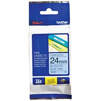 Brother P-Touch TZe-551 Label Tape, Black on Blue, 24mmx8m