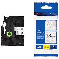 Brother P-Touch TZe-SE4 Security Label Tape, Black on White, 18mmx8m