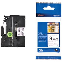 Brother P-Touch TZe-N221 Label Tape, Black on White, 9mmx8m