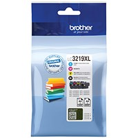 Brother LC3219XLVAL High Yield Inkjet Cartridge Value Pack - Black, Cyan, Magenta, Yellow (4 Cartridges)