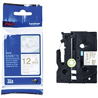 Brother P-Touch TZe-R234 Label Tape, Gold On White, 12mmx4m