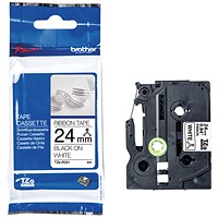 Brother P-Touch TZe-R251 Ribbon Label Tape, Black on White, 24mmx4m