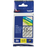 Brother P-Touch TZe-131 Label Tape, Black on Clear, 12mmx8m