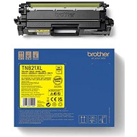 Brother TN821XLY High Yield Toner Cartridge, Yellow