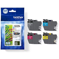 Brother LC422XL Inkjet Cartridge High Yield CMYK Multipack LC422XLVAL Brother LC422XL Inkjet Cartridge High Yield CMYK Multipack LC422XLVAL