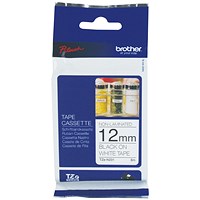 Brother P-Touch TZN Labelling Tape 12mm Black on White TZN231
