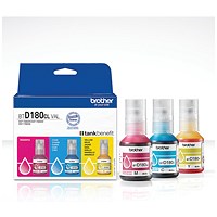 Brother Ink Bottle Super High Yield CMY Multipack BTD180CLVAL