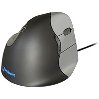 Bakker Elkhuizen Evoluent4 Right Hand Ergonomic Mouse, Wireless, Black and Blue