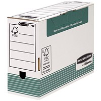 Fellowes Bankers Box Transfer Files, Foolscap, White & Green, Pack of 10