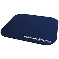 Fellowes Microban Mouse Mat, Antibacterial, Non-slip, Blue