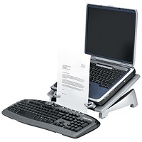 Fellowes Office Suites Laptop Stand Plus, Adjustable Height and Tilt, Black and Silver
