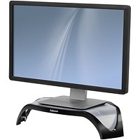 Fellowes Smart Suites Monitor Stand, Adjustable Height, Black and Silver