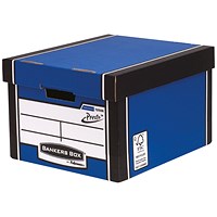 Fellowes Premium Classic Bankers Box, Blue & White, Pack of 10