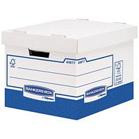 Bankers Box Basics Heavy Duty Standard Storage Box, White, Pack of 10