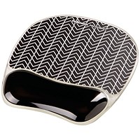 Fellowes Photo Gel Mouse Mat, With Wrist Rest, Chevron Design