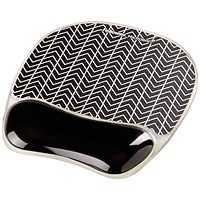 Fellowes Photo Gel Mousepad with Wrist Support Chevron