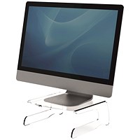 Fellowes Clarity Monitor Stand with Keyboard Shelf, Clear