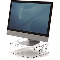 Fellowes Clarity Monitor Stand, Adjustable Height, Clear