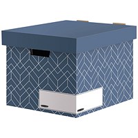 Bankers Box Decor Storage Box, Urban Slate Blue, Pack of 5