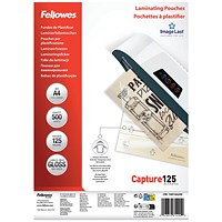 Fellowes Laminating Pouches 250 Micron Total Thickness Gloss A4 (Pack of 500) 1100144249