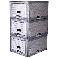 Bankers Box, Stackable, Grey & White, Pack of 5