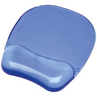 Fellowes Crystal Mouse Mat Pad with Wrist Rest, Gel, Blue