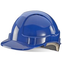 Beeswift Wheel Ratchet Vented Safety Helmet, Blue